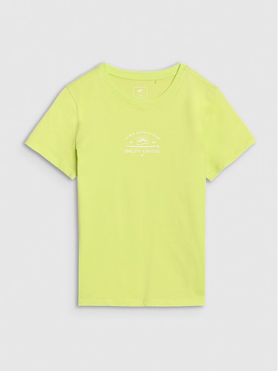 4F 4F T-Shirt SWELLS OF THE OCEAN Zielony Regular Fit