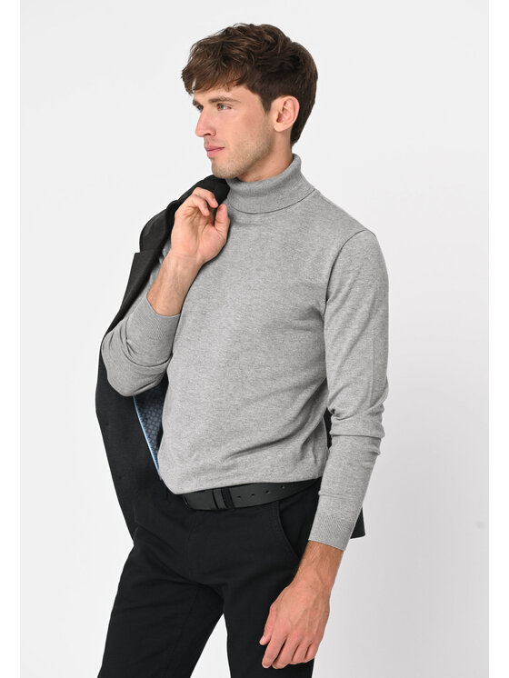 Volcano Volcano Sweter S-MAX Szary Regular Fit
