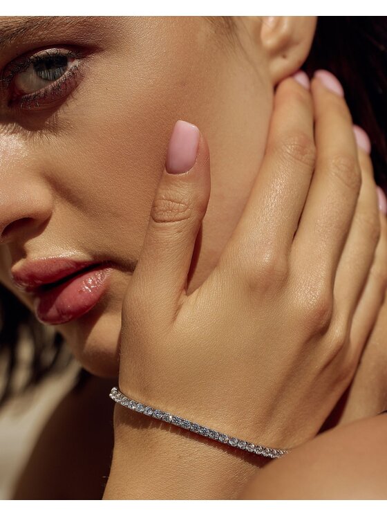 Leis Leis Bracciale Tennis Placcatura in argento rodiato