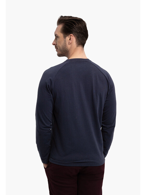 Volcano Volcano Longsleeve L-CHARL Granatowy Regular Fit