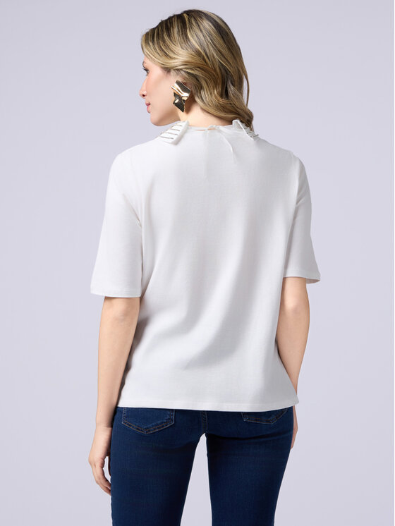 Oltre Oltre T-shirt G359J004136N011 Bianco Slim Fit
