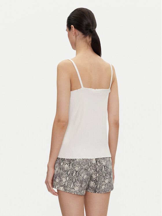 HUGO HUGO Marškinėliai Rib_Vest 50540056 Écru Regular Fit