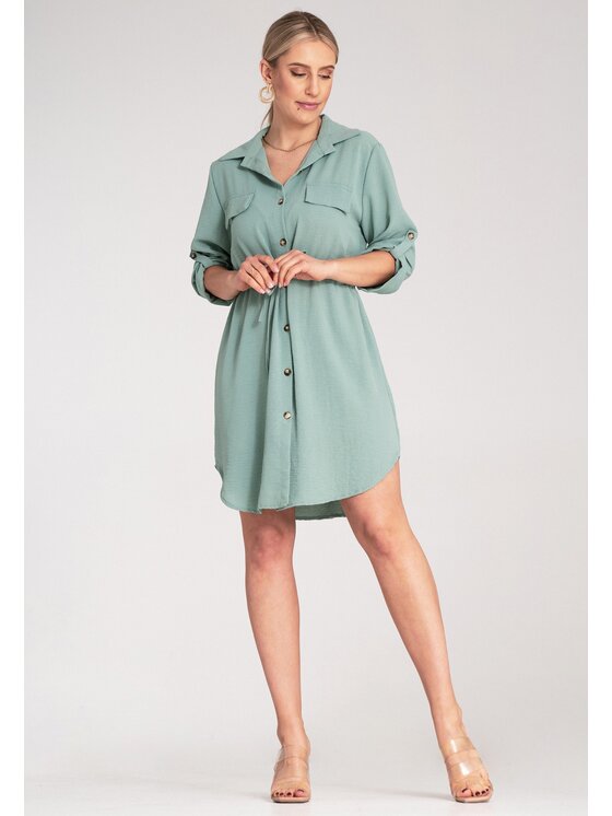 FIGL FIGL Vestito chemisier M1131 Verde Shirt Fit