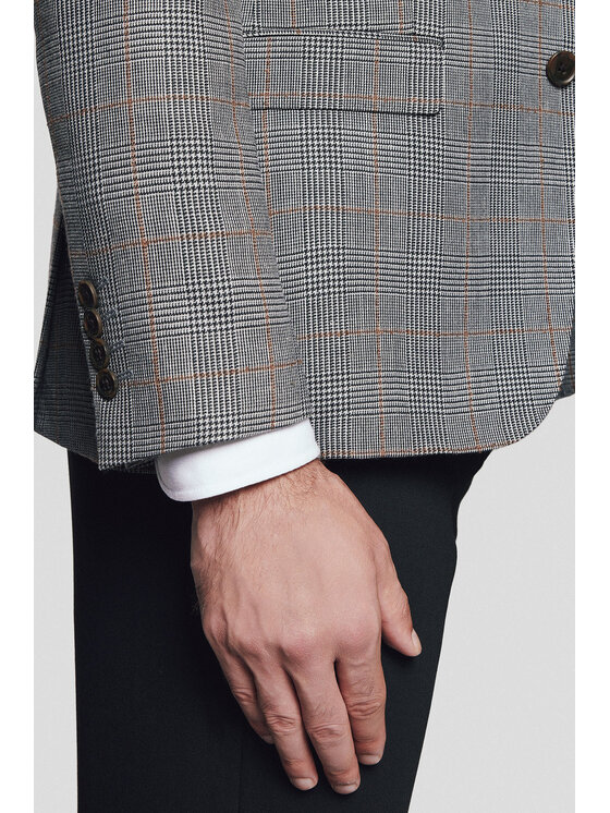 Lancerto Lancerto Marynarka Manteca MA073224000005 Szary Slim Fit