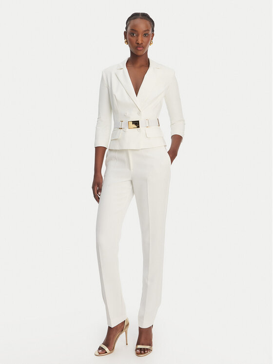 Elisabetta Franchi Elisabetta Franchi Suknjič GI-224-61E2-V590 Bela Regular Fit