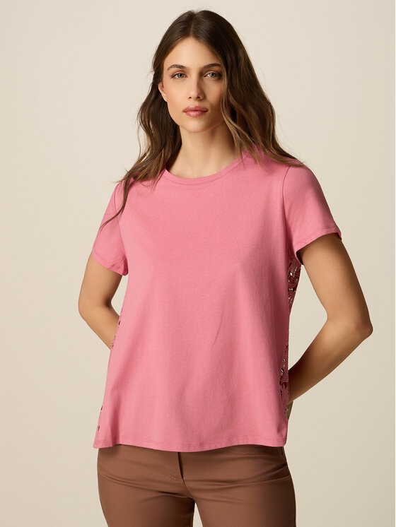Oltre Oltre T-Shirt G035J004564N006 Różowy Regular Fit