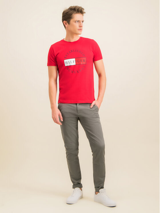 Tommy Hilfiger Tommy Hilfiger T-Shirt Corp Circular Tee MW0MW12532 Červená Regular Fit