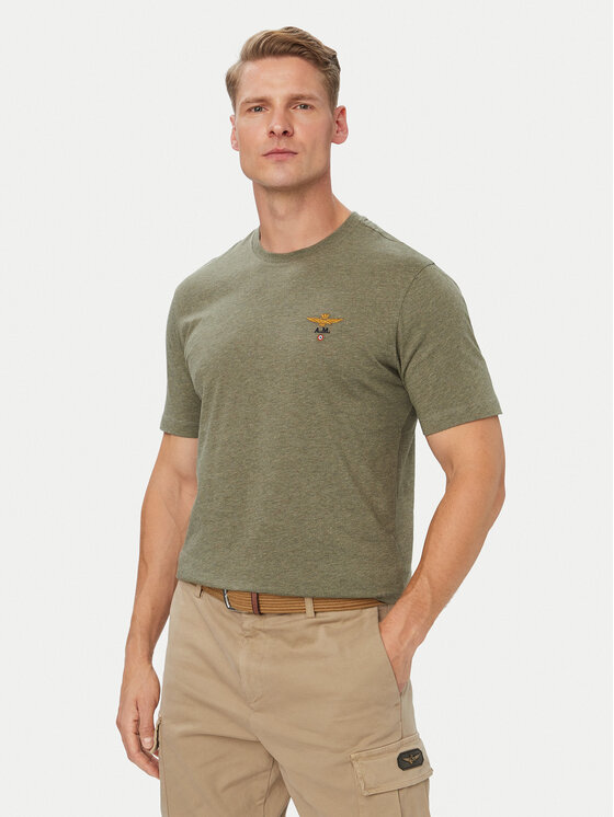 Aeronautica Militare Tricou 262TS1580UJ00372 Kaki Regular Fit