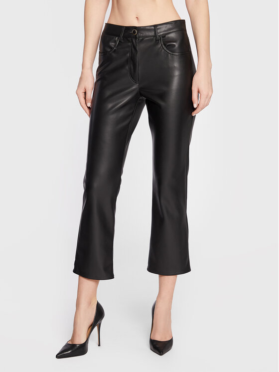 Marella Pantaloni din imitație de piele Nias 37860228 Negru Regular Fit