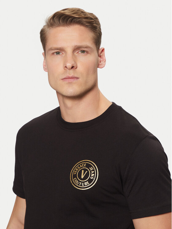 Versace Jeans Couture Versace Jeans Couture T-shirt 78GAHT00 Crna Regular Fit