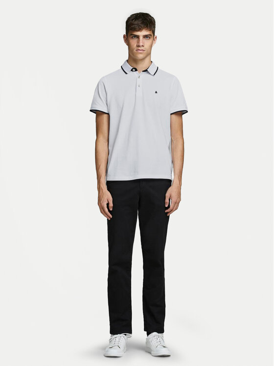 Jack & Jones Jack & Jones Tricou polo Paulos 12136668 Alb Slim Fit