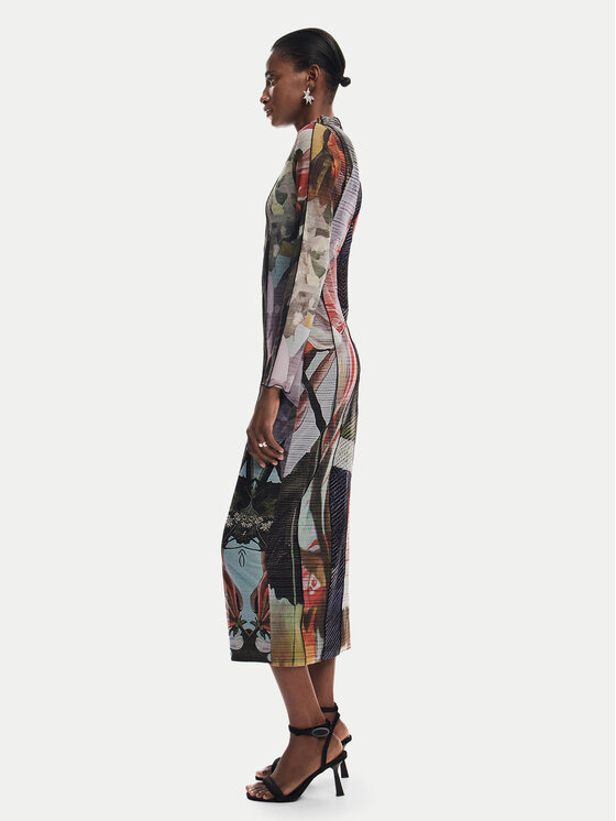 Desigual Desigual Každodenní šaty Carson 24WWVK59 Barevná Slim Fit