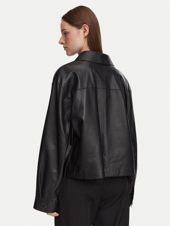 Weekend Max Mara Weekend Max Mara Шкіряна куртка Piovra 2625446021 Чорний Regular Fit