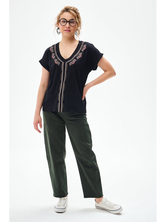 blue shadow blue shadow Bluzka Calen Czarny Regular Fit