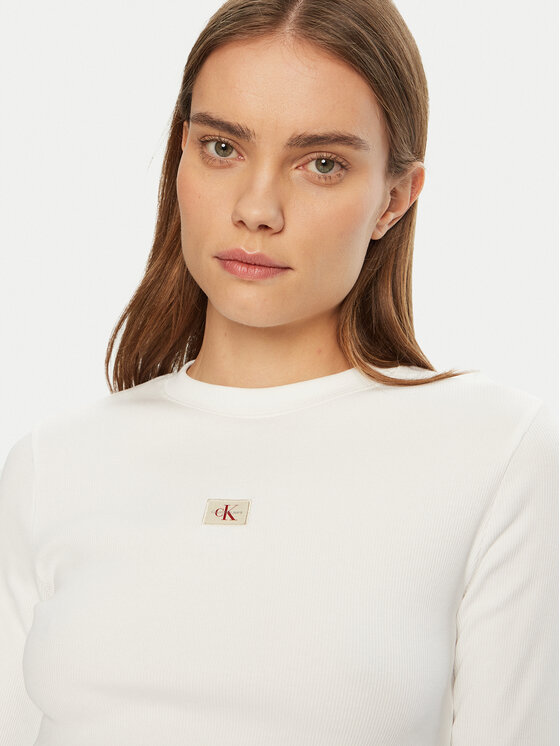 Calvin Klein Jeans Calvin Klein Jeans Halenka J20J224760 Bílá Slim Fit