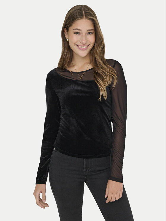 ONLY ONLY Bluzka Smooth 15360668 Czarny Slim Fit