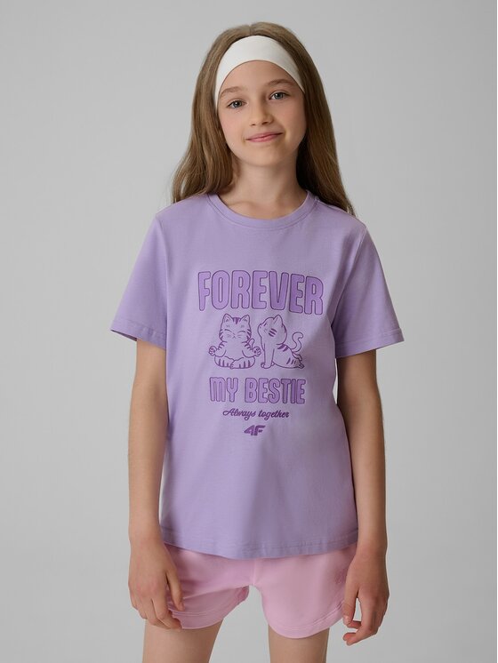 4F 4F T-Shirt 4FJRAW26TTSHF4240-52S Růžová Regular Fit