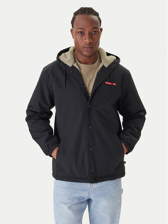 Quiksilver Quiksilver Átmeneti kabát Rain Cloud EQYJK04186 Fekete Regular Fit