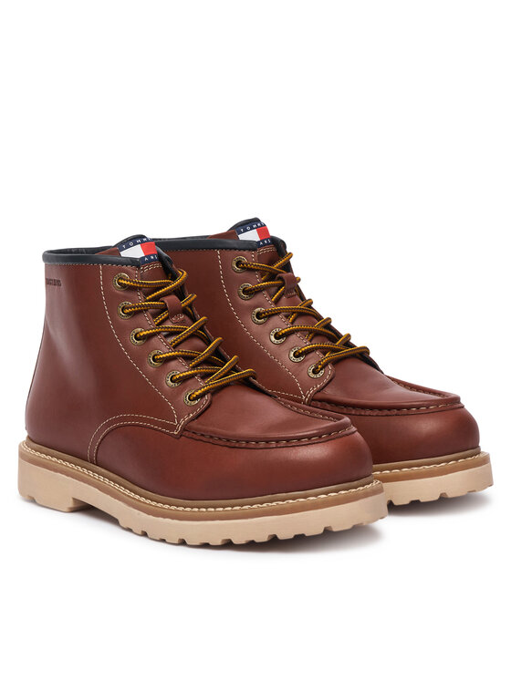 Tommy Jeans Tommy Jeans Зимни обувки Archive '01 American Lth Boot EM0EM01779 Кафяв