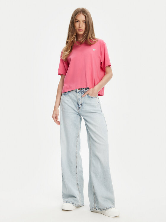 Guess Jeans Guess Jeans T-shirt W4YI05 K8HM0 Rosa Boxy Fit