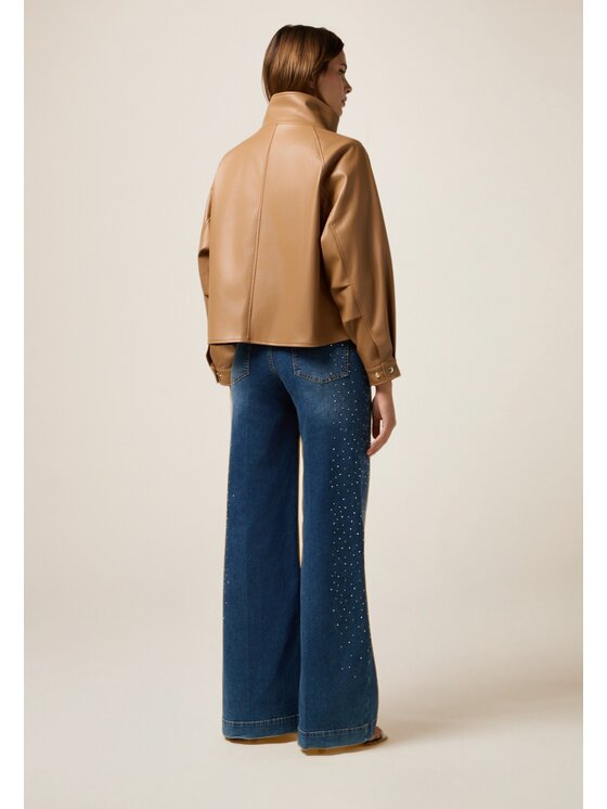 Oltre Oltre Giacca in similpelle R331J000291N002 Marrone Over Fit