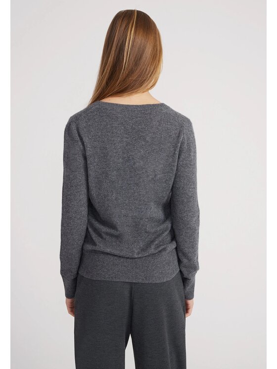 Style Republic Style Republic Sweter Kaszmir Szary ciemny Comfort Fit