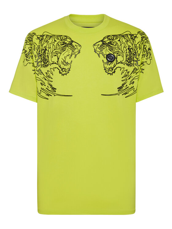 Plein Sport Plein Sport T-Shirt 9339 Żółty Regular Fit