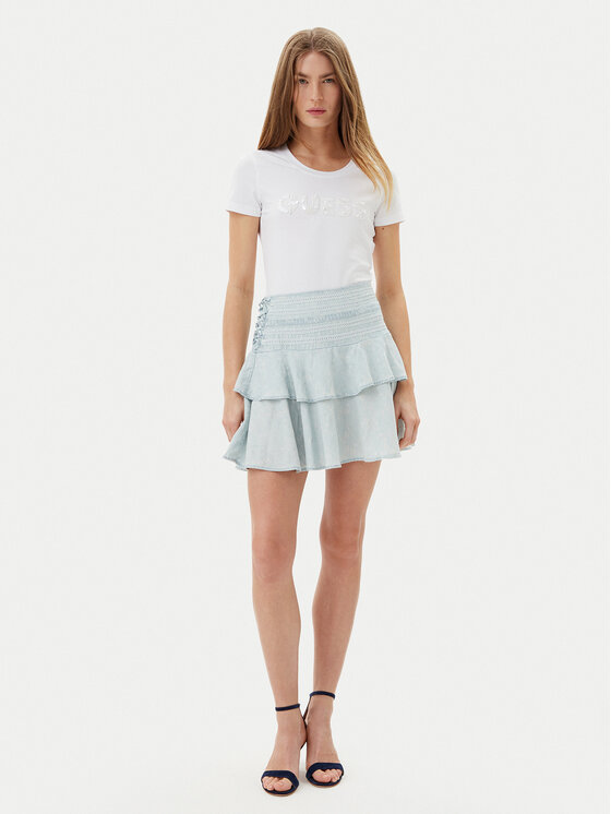 Guess Guess Φούστα mini W5GD85 D5N81 Γαλάζιο Regular Fit