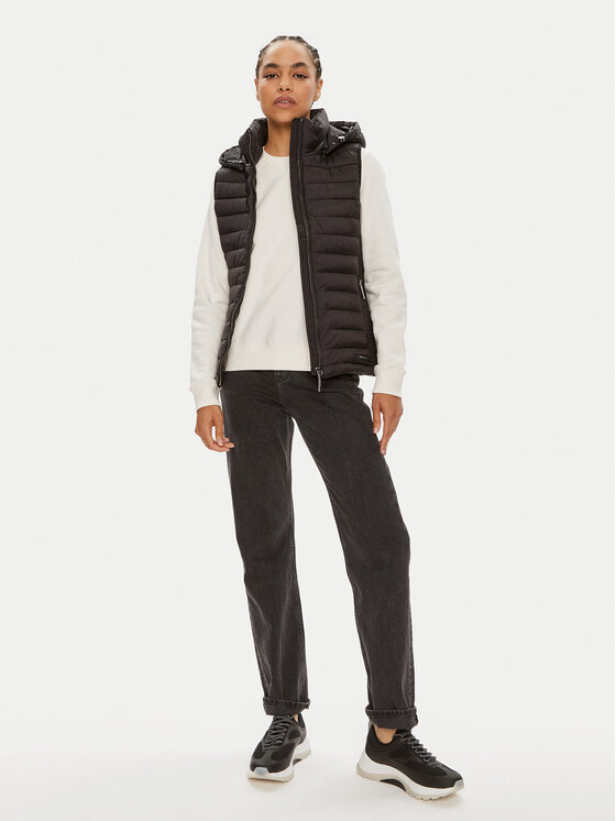 Calvin Klein Calvin Klein Αμάνικο Μπουφάν Lw Padded Waist Smocking K20K207107 Μαύρο Slim Fit