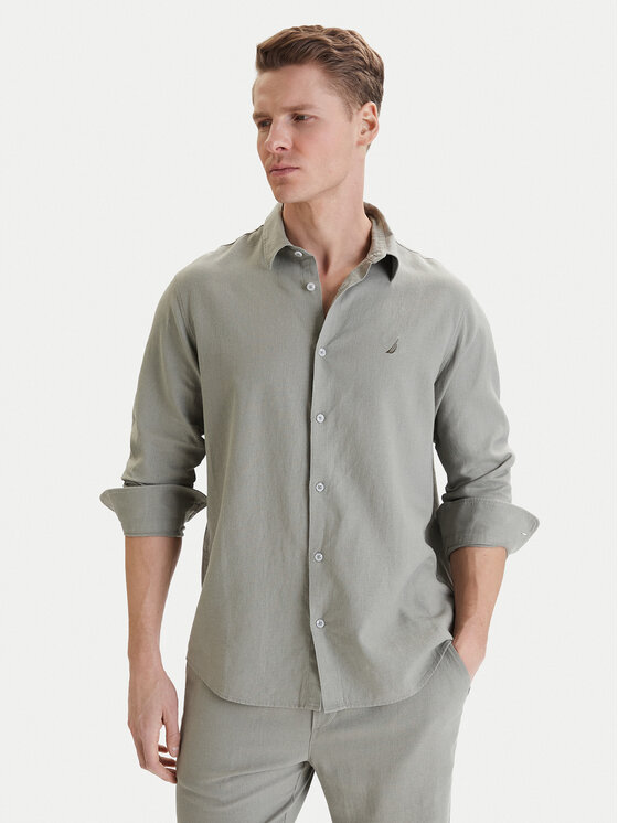 Nautica Nautica Särk W126-NAMST-1023-34X Roheline Regular Fit