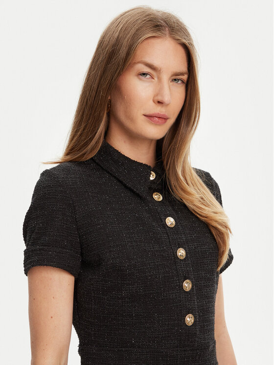 Guess Guess Úpletové šaty W5YK18 KCXO2 Čierna Regular Fit