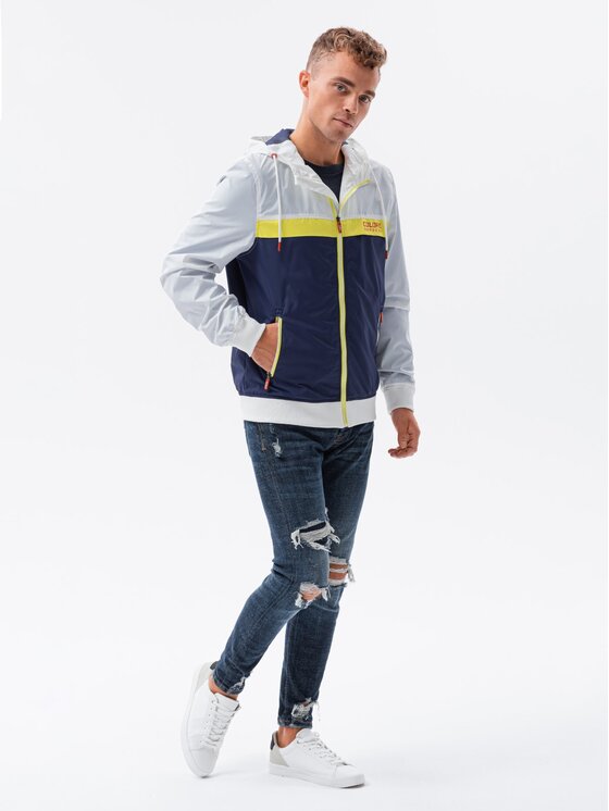 Ombre Ombre Bunda pro přechodné období C438 Tmavomodrá Regular Fit