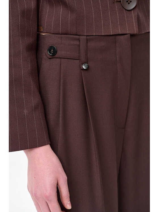 blue shadow blue shadow Spodnie damskie Offi Brązowy Regular Fit
