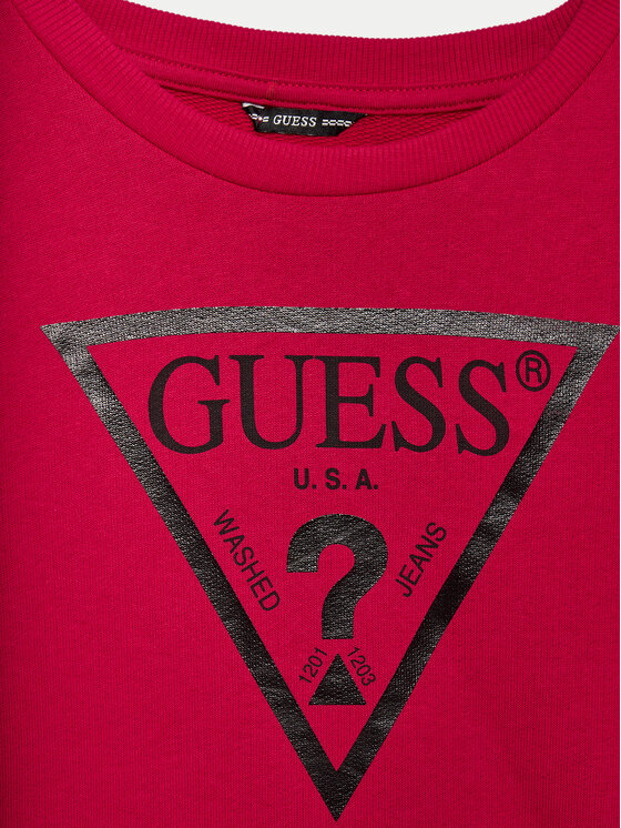 Guess Guess Majica dugih rukava J74Q10 KAUG0 Tamnocrvena Regular Fit