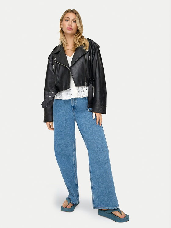 ONLY ONLY Яке от имитация на кожа Vera 15321935 Черен Regular Fit