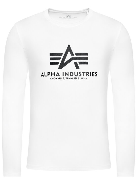 Alpha Industries Alpha Industries Longsleeve Basic T 100510 Biały Regular Fit