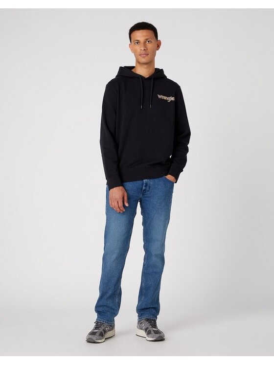 Wrangler Wrangler Bluza GRAPHIC HOODIE Czarny Regular Fit