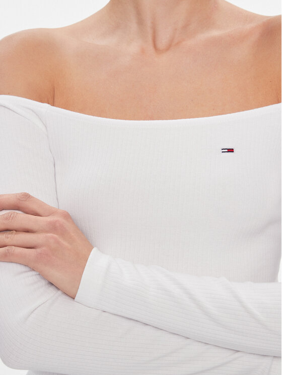 Tommy Jeans Tommy Jeans Blusa DW0DW17535 Bianco Slim Fit