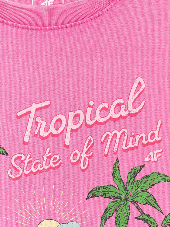 4F 4F T-Shirt SUMMER SPLASH Różowy Loose Fit