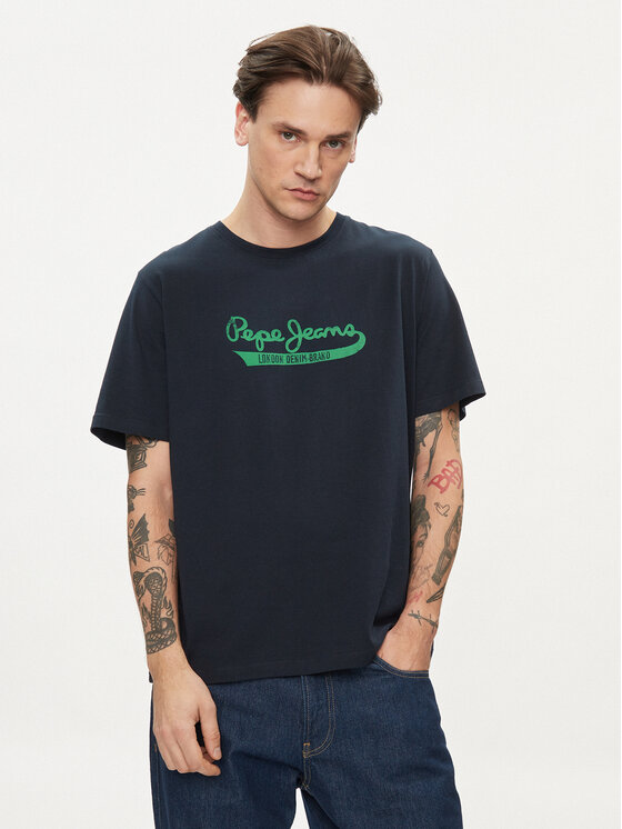 Pepe Jeans Pepe Jeans T-Shirt Claude PM509390 Tmavomodrá Regular Fit