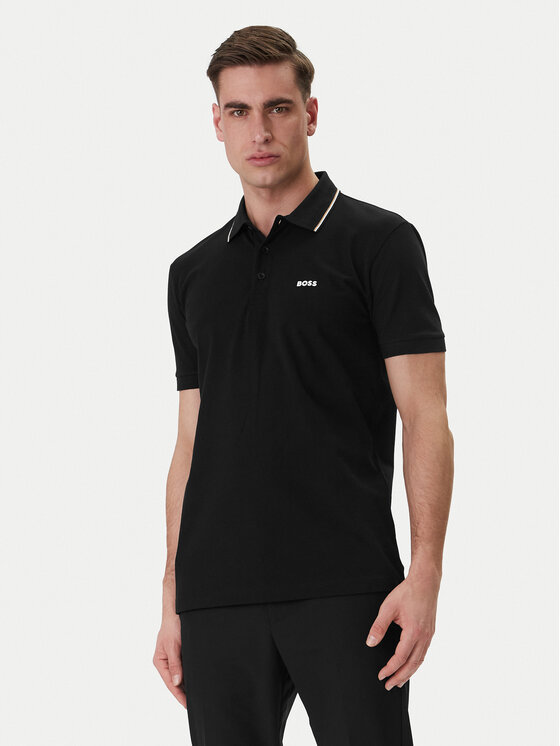 BOSS Tricou polo Birdie Paule 50559365 Negru Slim Fit