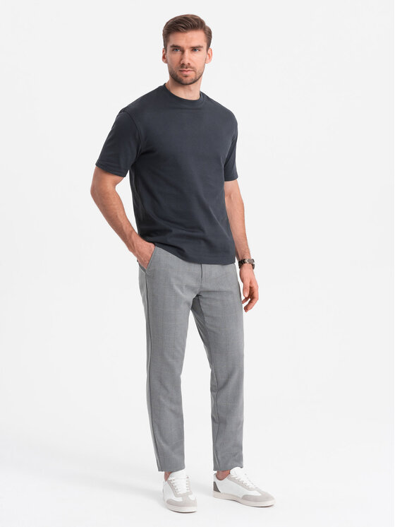 Ombre Ombre Chino kalhoty OM-PACP-0187 Šedá Regular Fit