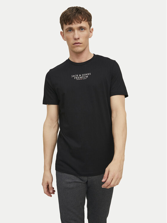 Jack & Jones Tricou Archie 12217167 Negru Regular Fit
