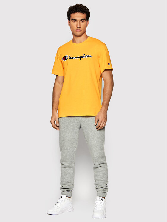 T-shirt Script Logo 216473 Giallo Regular Fit