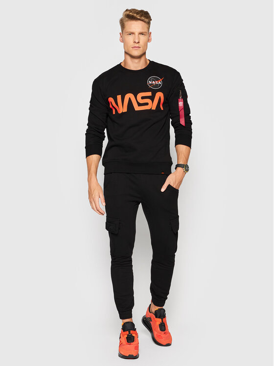 Alpha Industries Alpha Industries Bluza NASA Reflective 178309 Czarny Regular Fit