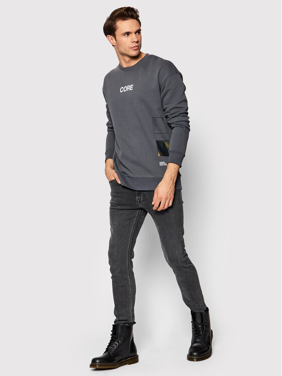 Felpa Playlist 12200660 Grigio Relaxed Fit