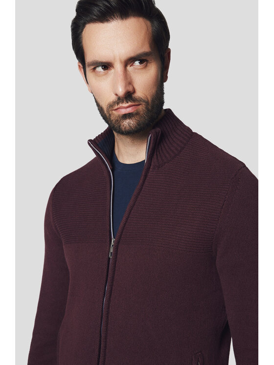 Lancerto Lancerto Sweter Craig SW073224000093 Bordowy Regular Fit
