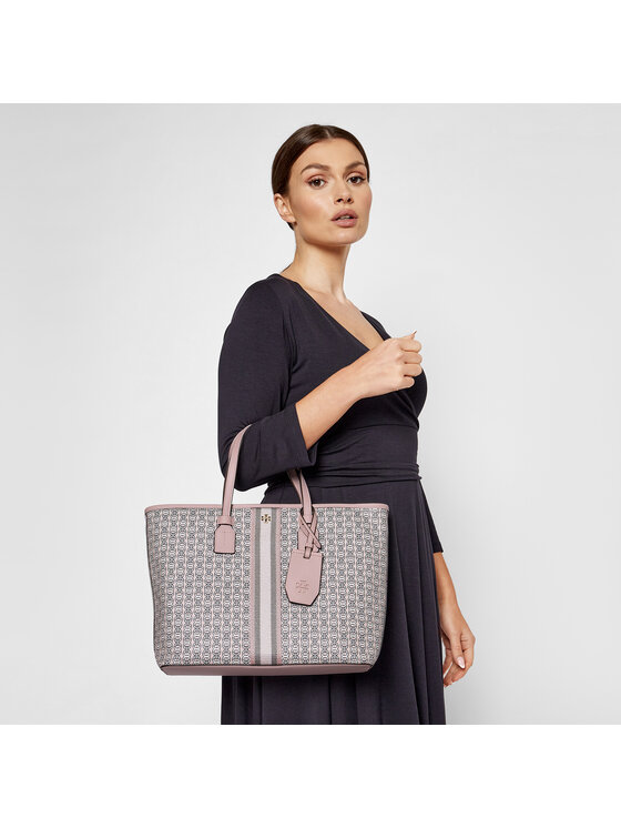 Tory Burch Handtasche Gemini Link Canvas Small Tote 53304 Rosa Modivo