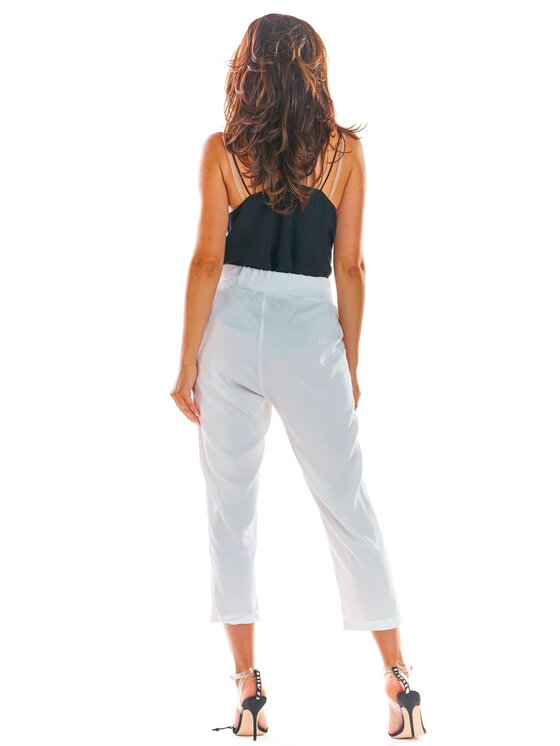 Awama Awama Spodnie damskie A303 Biały Basic Fit