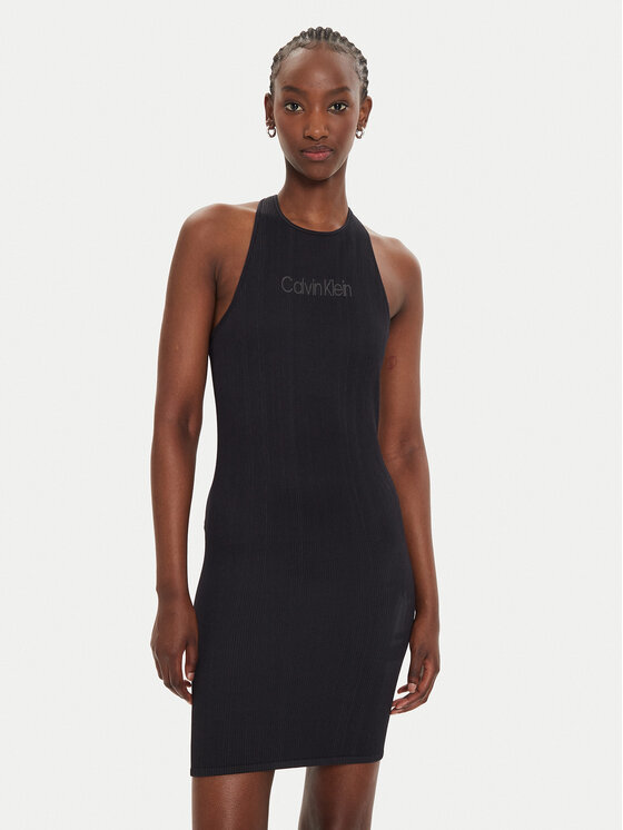 Calvin Klein Performance Letné šaty 00GWF4D900 Čierna Slim Fit